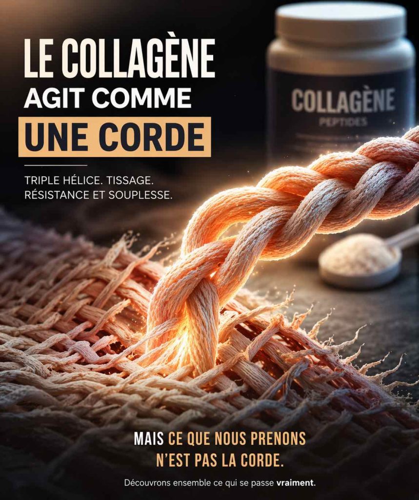 Fibres de collagène : structure en corde dans le corps humain