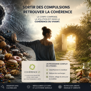 Illustration des compulsions alimentaires liées au stress, à la fatigue et à la recherche de compensation du corps